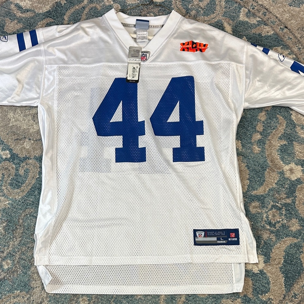 Reebok Indianapolis Colts Football White and Blue Men's Jersey